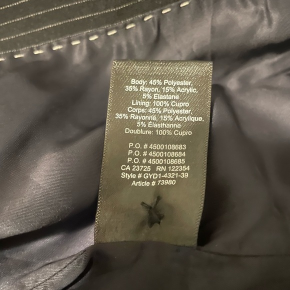 Aritzia Babaton Cropped Navy Pinstripe Blazer - Picture 3 of 3